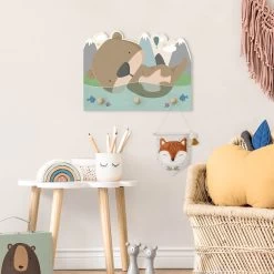 Kindergarderobe Holz - Schwimmender Baby Otter In Blau 13 Kindergarderobe Holz - Schwimmender Baby Otter In Blau -Petromax Store wallart kindergarderobe holz schwimmender baby otter in blau 3