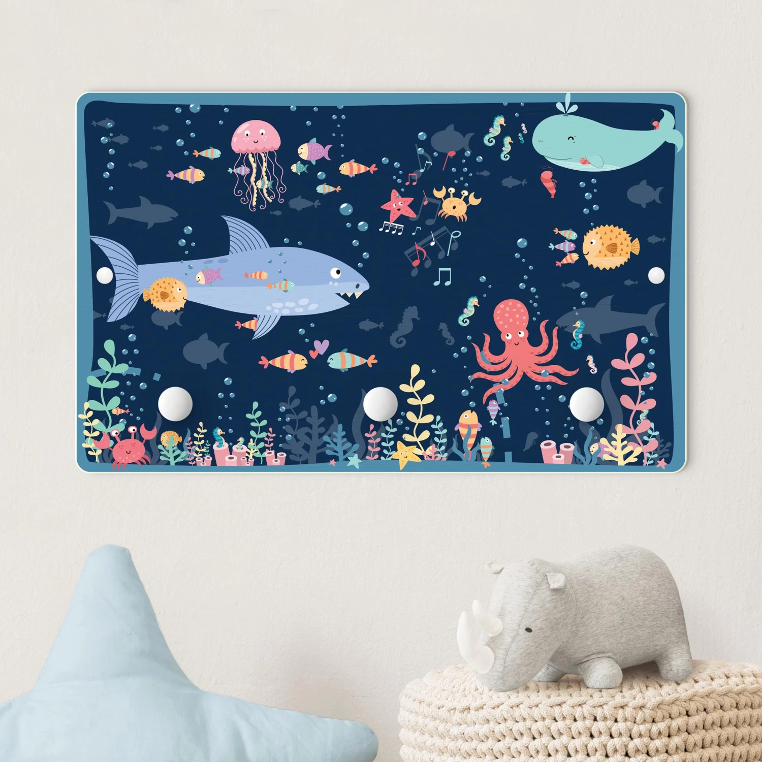 Kindergarderobe Holz - Unterwasser - Auf Entdeckungstour In Bunt 4 Kindergarderobe Holz - Unterwasser - Auf Entdeckungstour In Bunt – Bild 2