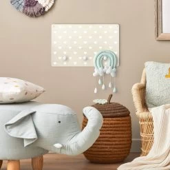 Kindergarderobe Holz - Weiße Herzen Auf Naturgrund In Weiß -Petromax Store wallart kindergarderobe holz weisse herzen auf naturgrund in weiss 2