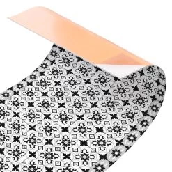 Küchenrückwand - Geometrischer Fliesenmix Blume Schwarz In Schwarz-Weiß -Petromax Store wallart kuchenruckwand geometrischer fliesenmix blume schwarz in schwarz weiss 5