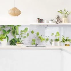 Küchenrückwand - Kräuter Auf Holz Shabby In Grün -Petromax Store wallart kuchenruckwand krauter auf holz shabby in grun 3