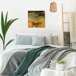 Leinwandbild Gold - Abstraktes Seeufer In Gold In Gold -Petromax Store wallart leinwandbild gold abstraktes seeufer in gold in gold 4