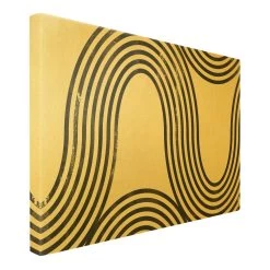Leinwandbild Gold - Geometrische Wellen Schwarz Weiß I In Schwarz-Weiß -Petromax Store wallart leinwandbild gold geometrische wellen schwarz weiss i in schwarz weiss 5