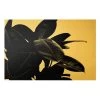 Leinwandbild Gold - Gummibaum Blätter Schwarz Weiß In Schwarz-Weiß