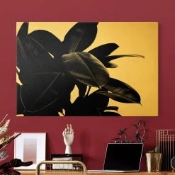 Leinwandbild Gold - Gummibaum Blätter Schwarz Weiß In Schwarz-Weiß 13 Leinwandbild Gold - Gummibaum Blätter Schwarz Weiß In Schwarz-Weiß -Petromax Store wallart leinwandbild gold gummibaum blatter schwarz weiss in schwarz weiss 2