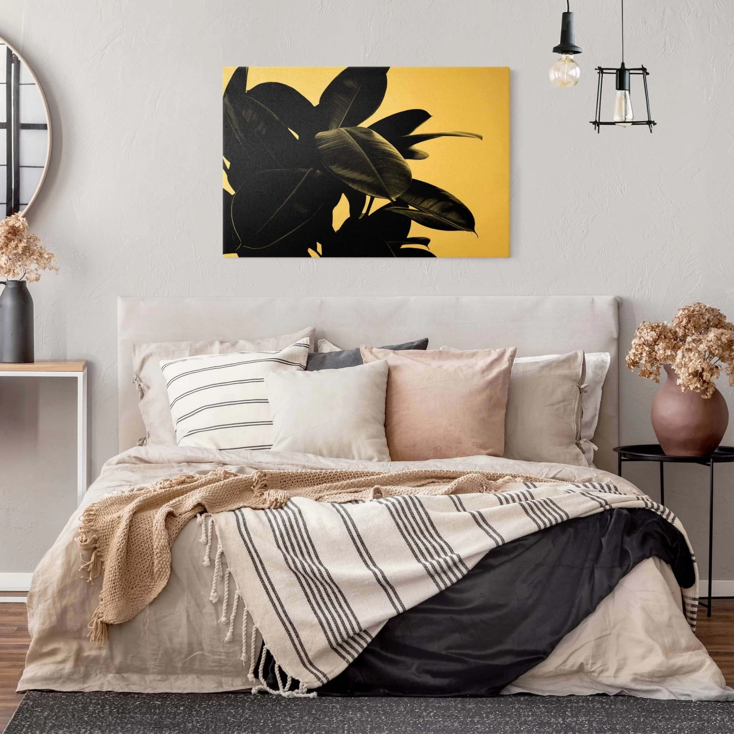 Leinwandbild Gold - Gummibaum Blätter Schwarz Weiß In Schwarz-Weiß 7 Leinwandbild Gold - Gummibaum Blätter Schwarz Weiß In Schwarz-Weiß – Bild 5