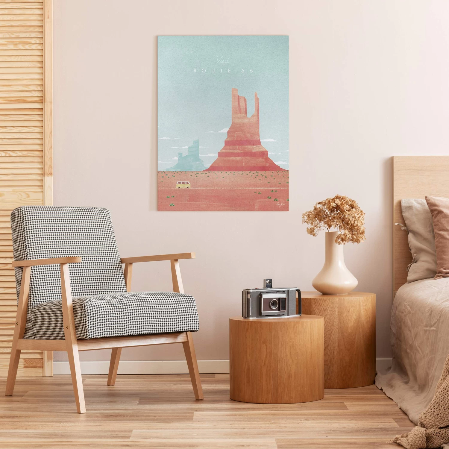 Leinwandbild - Reiseposter - Route 66 In Rot 6 Leinwandbild - Reiseposter - Route 66 In Rot – Bild 4