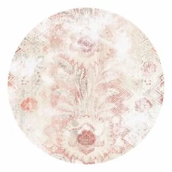 Runde Tapete - Antike Shabby Barocktapete In Rot -Petromax Store wallart runde tapete antike shabby barocktapete in rot 6