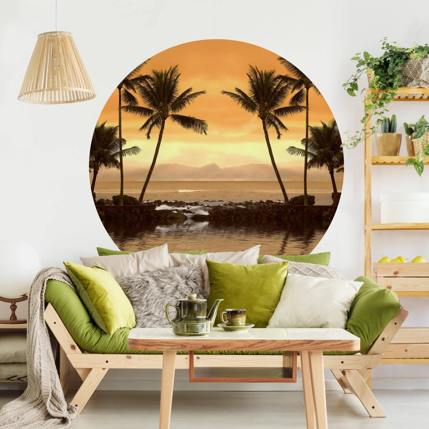 Runde Tapete - Caribbean Sunset I In Orange 7 Runde Tapete - Caribbean Sunset I In Orange – Bild 5