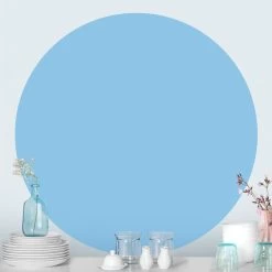 Runde Tapete - Colour Light Blue In Blau -Petromax Store wallart runde tapete colour light blue in blau 2