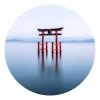 Runde Tapete - Torii Im Wasser In Blau 1 Runde Tapete - Torii Im Wasser In Blau -Petromax Store wallart runde tapete torii im wasser in blau