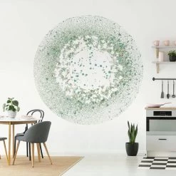Runde Tapete - Türkiser Mikrokosmos II In Türkis -Petromax Store wallart runde tapete turkiser mikrokosmos ii in turkis 4