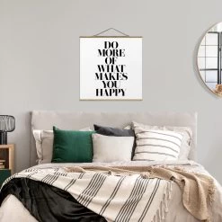 Stoffbild - Do More Of What Makes You Happy In Weiß -Petromax Store wallart stoffbild do more of what makes you happy in weiss 3