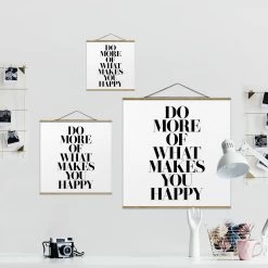 Stoffbild - Do More Of What Makes You Happy In Weiß -Petromax Store wallart stoffbild do more of what makes you happy in weiss 6