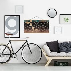 Stoffbild - E. Fredriksson - Türkis Rosé Goldene Geometrie In Türkis -Petromax Store wallart stoffbild e fredriksson turkis rose goldene geometrie in turkis 3