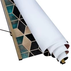 Stoffbild - E. Fredriksson - Türkis Rosé Goldene Geometrie In Türkis -Petromax Store wallart stoffbild e fredriksson turkis rose goldene geometrie in turkis 5