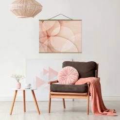 Stoffbild Mit Posterleisten - Abstrakte Grafik In Pfirsich In Rosa -Petromax Store wallart stoffbild mit posterleisten abstrakte grafik in pfirsich in rosa 3