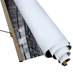 Stoffbild Mit Posterleisten - Bramante Treppe In Schwarz-Weiß -Petromax Store wallart stoffbild mit posterleisten bramante treppe in schwarz weiss 4