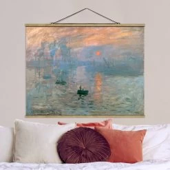Stoffbild Mit Posterleisten - Claude Monet - Impression In Blau -Petromax Store wallart stoffbild mit posterleisten claude monet impression in blau 1