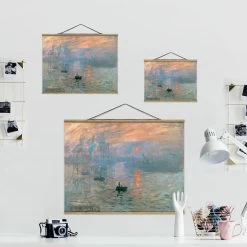 Stoffbild Mit Posterleisten - Claude Monet - Impression In Blau -Petromax Store wallart stoffbild mit posterleisten claude monet impression in blau 6
