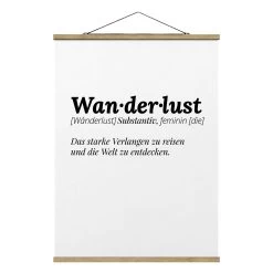 Stoffbild Mit Posterleisten - Die Definition Von Wanderlust In Schwarz-Weiß -Petromax Store wallart stoffbild mit posterleisten die definition von wanderlust in schwarz weiss 4