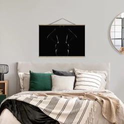 Stoffbild Mit Posterleisten - Eszter In Schwarz -Petromax Store wallart stoffbild mit posterleisten eszter in schwarz 2