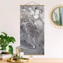 Stoffbild Mit Posterleisten - Gesteinsschmelze I In Grau 10 Stoffbild Mit Posterleisten - Gesteinsschmelze I In Grau -Petromax Store wallart stoffbild mit posterleisten gesteinsschmelze i in grau 1