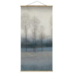 Stoffbild Mit Posterleisten - Letzter Herbsttag I In Blau