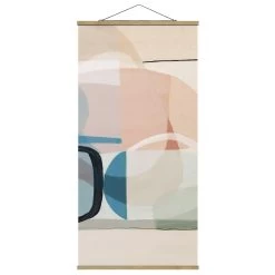 Stoffbild Mit Posterleisten - Multiform III In Pastell