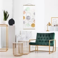 Stoffbild Mit Posterleisten - Sechseckige Streuung I In Pastell -Petromax Store wallart stoffbild mit posterleisten sechseckige streuung i in pastell 2