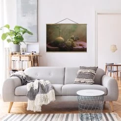 Stoffbild Mit Posterleisten - Stillleben Mit Früchten In Grün -Petromax Store wallart stoffbild mit posterleisten stillleben mit fruchten in grun 2