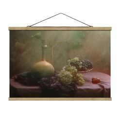 Stoffbild Mit Posterleisten - Stillleben Mit Früchten In Grün -Petromax Store wallart stoffbild mit posterleisten stillleben mit fruchten in grun 4