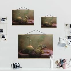 Stoffbild Mit Posterleisten - Stillleben Mit Früchten In Grün -Petromax Store wallart stoffbild mit posterleisten stillleben mit fruchten in grun 6