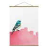 Stoffbild Mit Posterleisten - Vogel Auf Pink In Pink -Petromax Store wallart stoffbild mit posterleisten vogel auf pink in pink