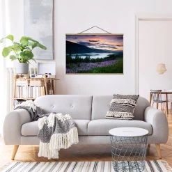 Stoffbild - Paradiesisches Tal In Norwegen In Violett -Petromax Store wallart stoffbild paradiesisches tal in norwegen in violett 3