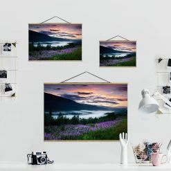 Stoffbild - Paradiesisches Tal In Norwegen In Violett -Petromax Store wallart stoffbild paradiesisches tal in norwegen in violett 6