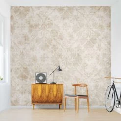 Vliestapete Smart - Antiker Damast In Beige -Petromax Store wallart vliestapete smart antiker damast in beige 3
