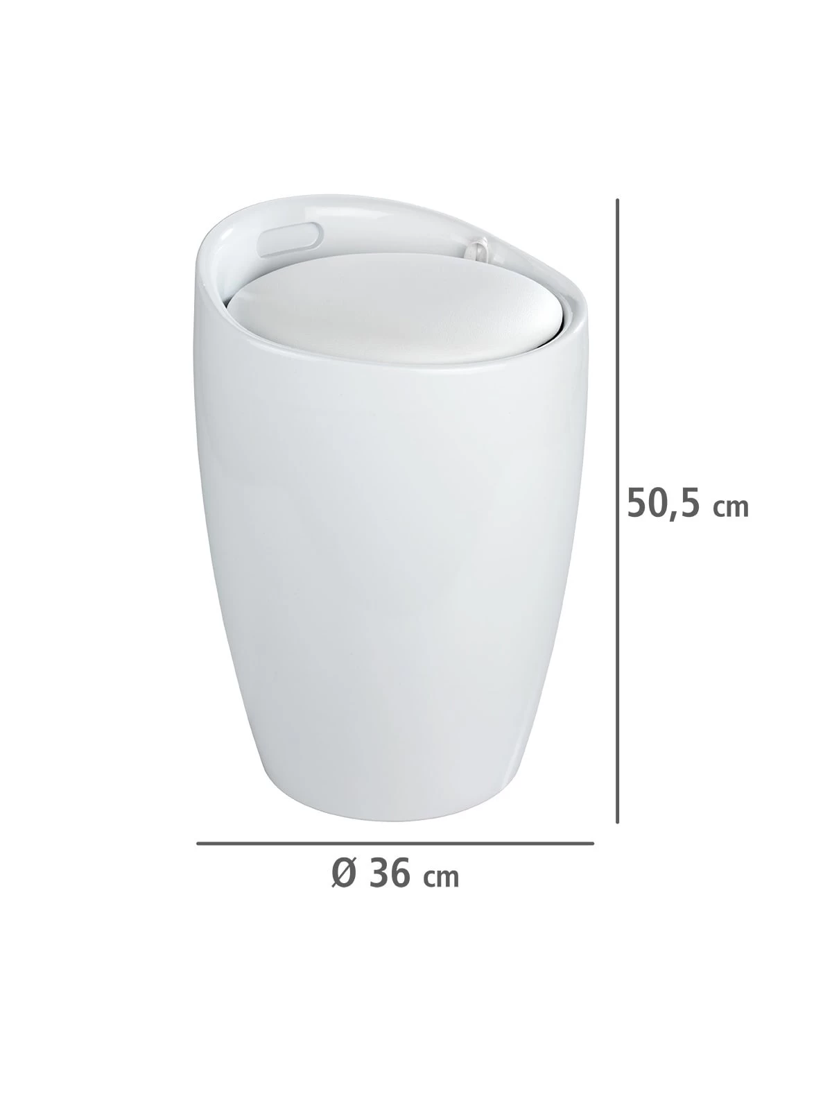 Wenko Hocker Candy White, Mit Wäschesack In Weiß 5 Wenko Hocker Candy White, Mit Wäschesack In Weiß – Bild 3