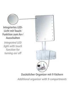 Wenko LED-Standspiegel Mit Organizer Trenno In Weiß -Petromax Store wenko led standspiegel mit organizer trenno in weiss 7