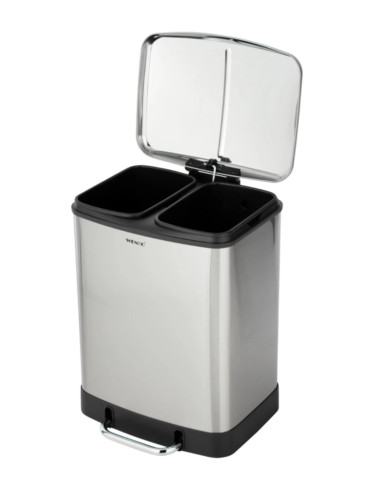 Wenko Treteimer Studio Easy-Close Duo Edelstahl 2 X 12 L In Schwarz 7 Wenko Treteimer Studio Easy-Close Duo Edelstahl 2 X 12 L In Schwarz – Bild 5