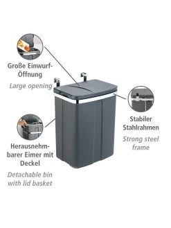 Wenko Tür-Abfalleimer, 12 Liter In Grau -Petromax Store wenko tur abfalleimer 12 liter in grau 12