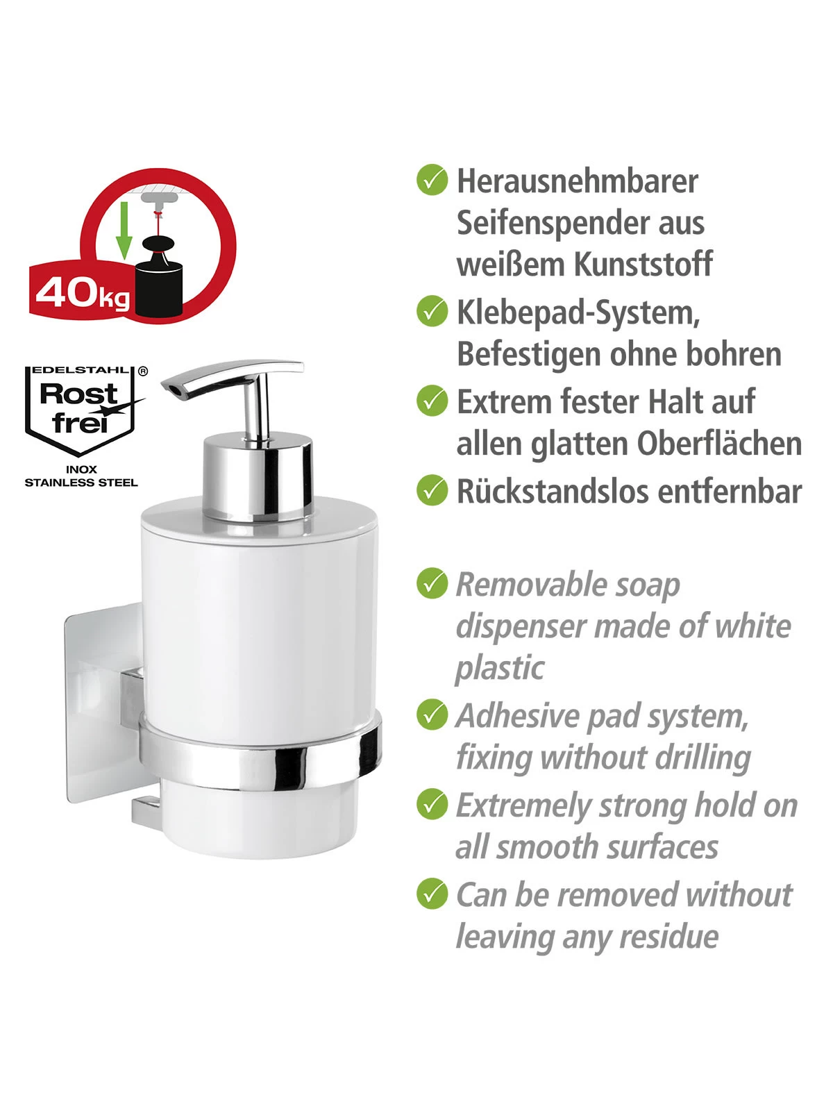 Wenko Turbo-Loc® Seifenspender Quadro In Chrom 5 Wenko Turbo-Loc® Seifenspender Quadro In Chrom – Bild 3