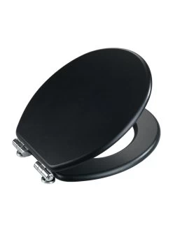 Wenko WC-Sitz Cuero Schwarz In Schwarz, Befestigung: Silber Glänzend -Petromax Store wenko wc sitz cuero schwarz in schwarz befestigung silber glanzend 2