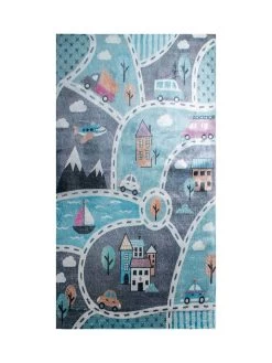 Teppich In Blau/ Grau