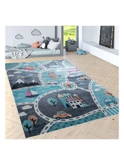 Teppich In Blau/ Grau -Petromax Store woody kids teppich in blau grau 3