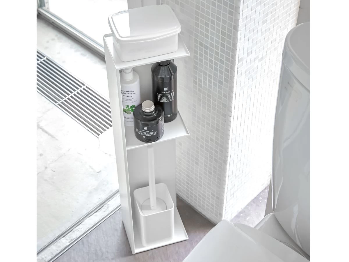 Yamazaki Badregal Slim Tower 17x70x13cm In Weiß 4 Yamazaki Badregal Slim Tower 17x70x13cm In Weiß – Bild 2