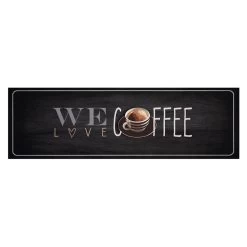 Kurzflor Küchenläufer We Love Coffee Anthrazit Grau 45x140 Cm